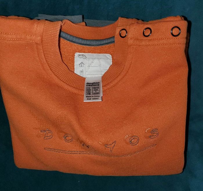 pull sweat Domyos orange garçon 4 ans - photo numéro 2