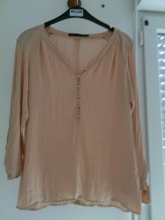 Chemisier zara rose nude t m