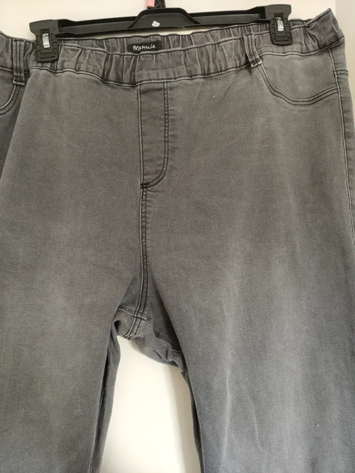 Jegging/tregging élastique gris msmode femme taille 54 avec passants pour ceinture - photo numéro 3