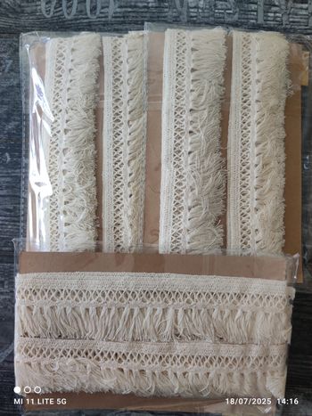 Rubans Dentelles beiges 100% cotons