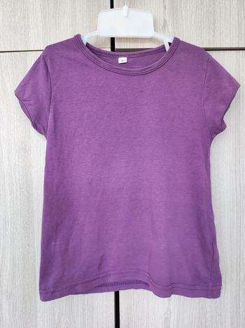 T shirt violet uni 5 - 6 ans