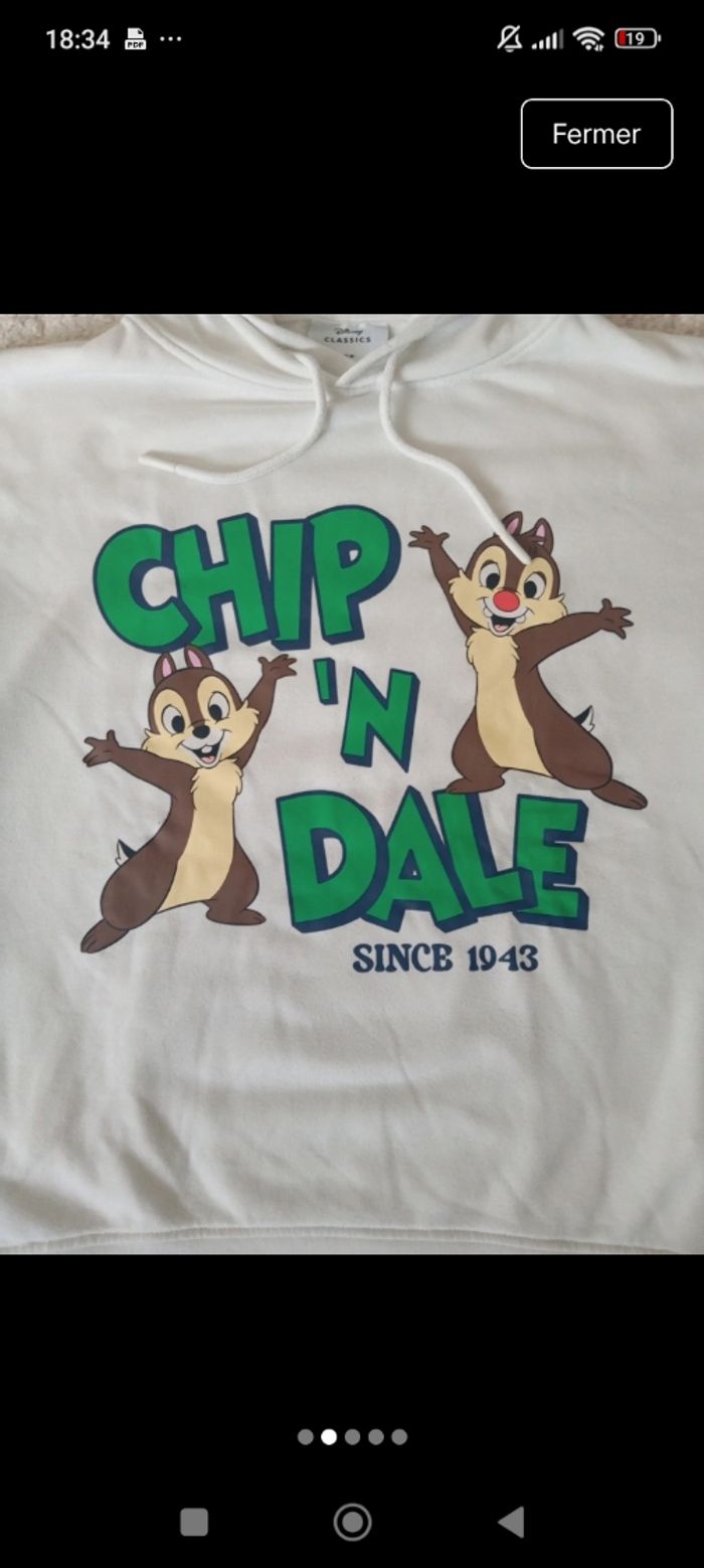 Sweat à capuche Disney Tic et tac t M - photo numéro 2