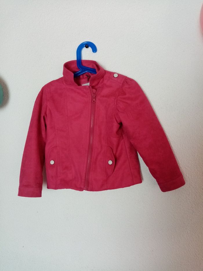 4 ans orchestra veste blouson rose style perfecto aspect daim toutes saisons /Excellent état - photo numéro 5