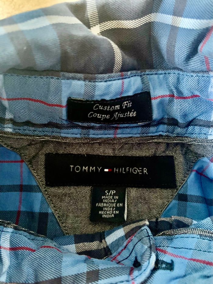 Chemise manches longues à carreau / rayures Tommy Hilfiger bleu noir - photo numéro 5