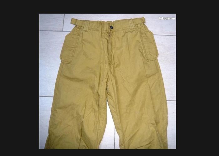 🤩Neuf sublime Pantalon large Catimini P414 100% Coton 12 Ans vert/ kaki jamais porté - photo numéro 4