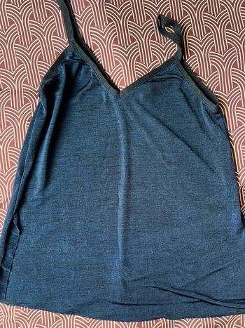 Débardeur fluide transparent bleu taille M