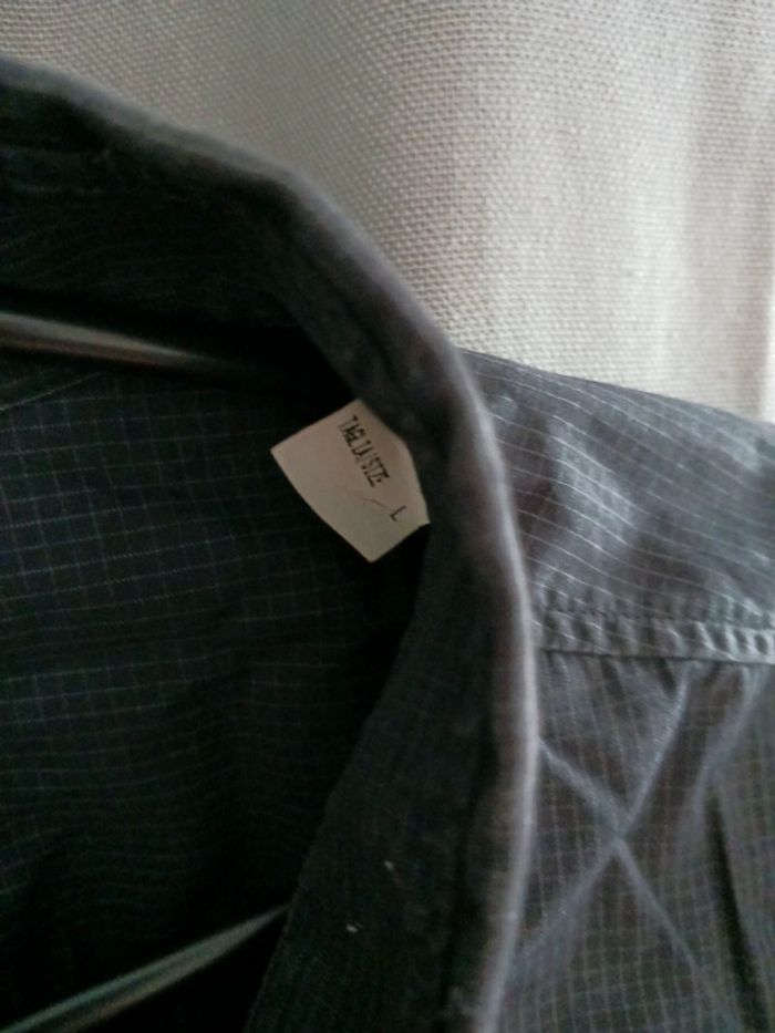 Chemise noire à carreaux 100% coton United Colors of Benetton Taille L40 - photo numéro 3