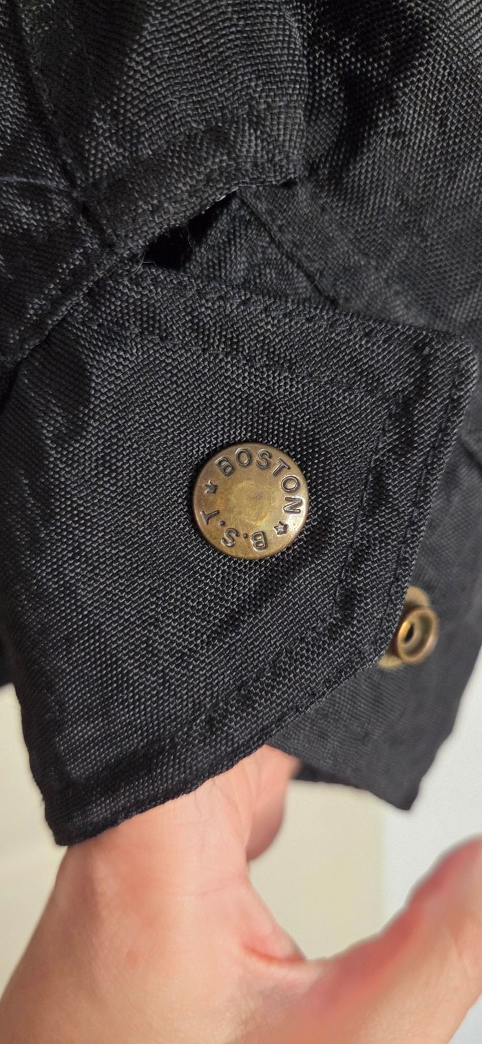 Blouson aviateur vintage Boston BST – col mouton – bi-matière noir & camel – taille XL/XXL (voir mesures) - photo numéro 5