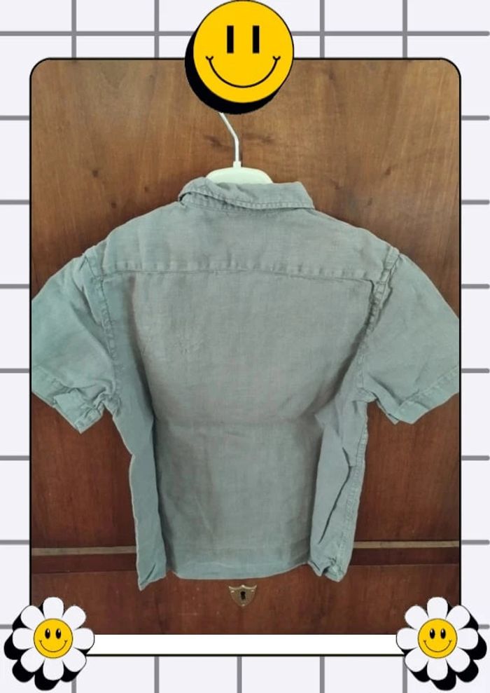 🟤 Chemise marron - 100 % lin - MC - 6 ans - CFK 🟤 - photo numéro 3