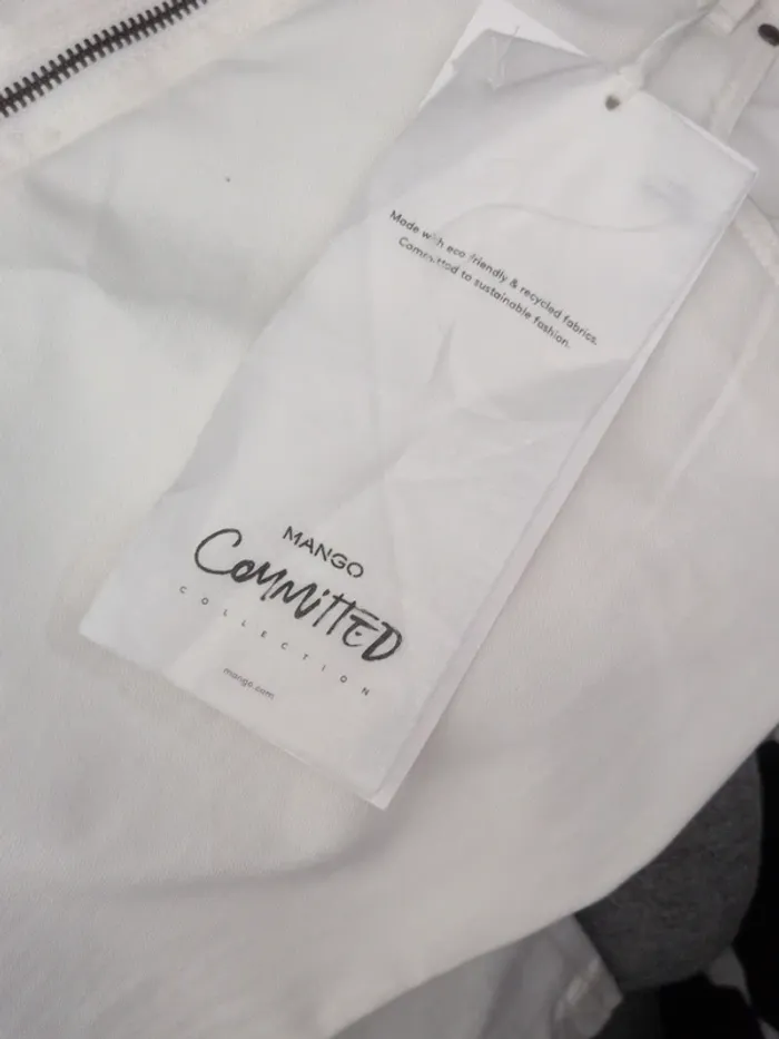Pantalon blanc Mango Special Comited Collection - Taille 36 - Coton & Lin - Neuf avec étiquette - photo numéro 3