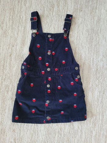 Robe salopette bleu nuit imprimé fraise DPAM 5A