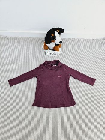 Tee shirt manches longues côtelé avec col bébé fille 18 mois Tape à l'oeil