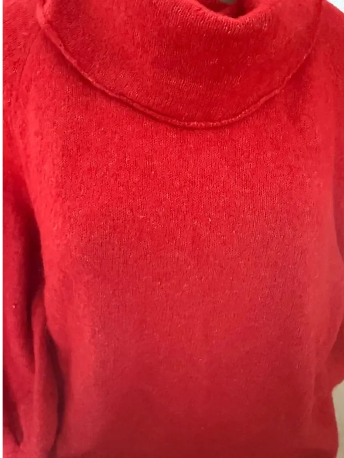 Pull col roulé rouge - taille XS/S - photo numéro 3