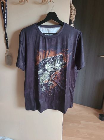 Tee shirt pêche TM gris foncé neuf