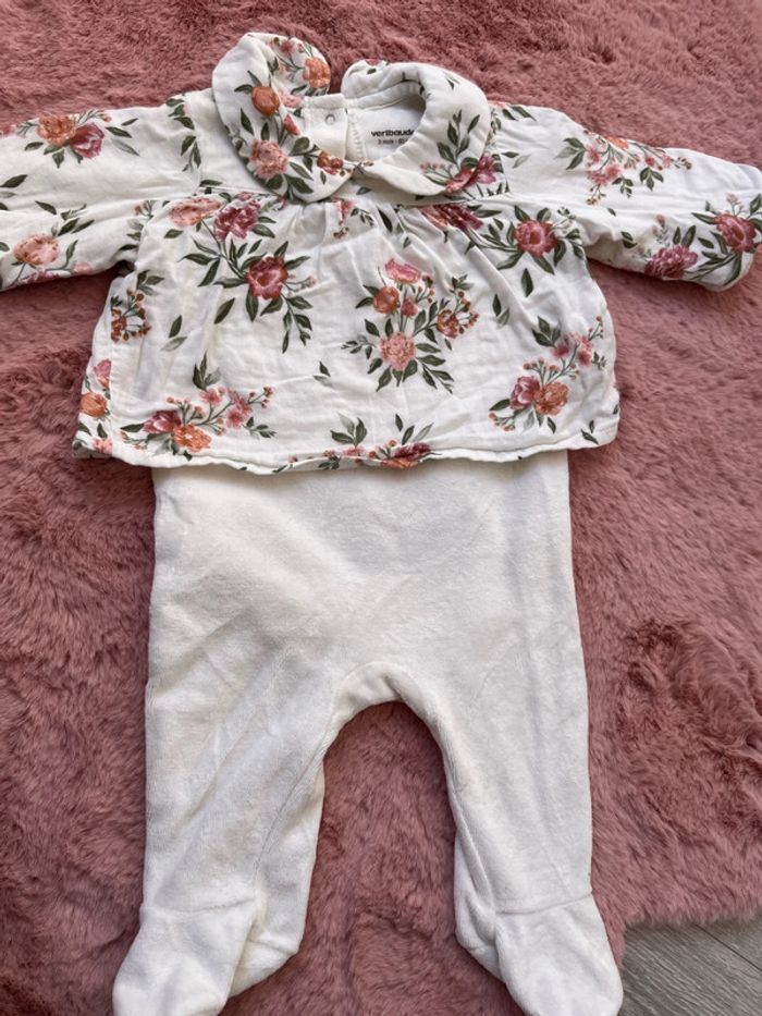 Ensemble / pyjama habillé bébé gille 3 mois velour - photo numéro 2
