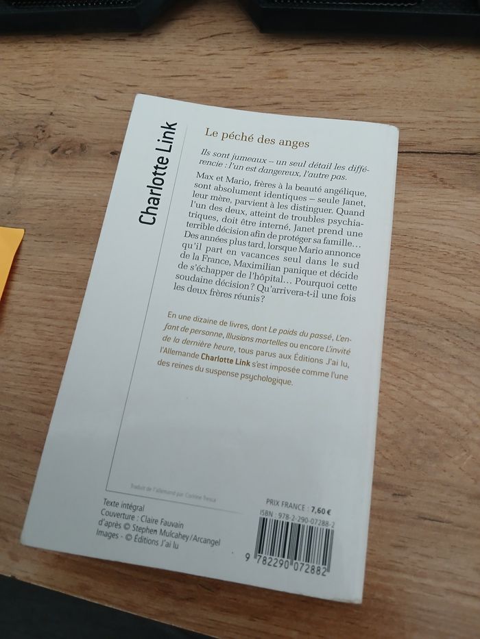 LIVRE LE PECHE DES ANGES DE CHARLOTTE LINK - photo numéro 2