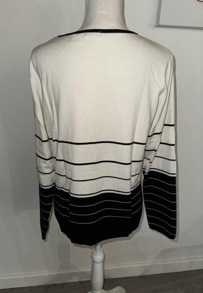 Cardigan marinière noir et blanc Anne Weyburn T38/40 M/L - photo numéro 4