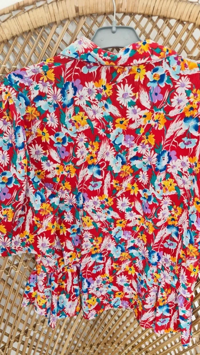 Jolie blouse chemisier vintage a fleur taille 40 - photo numéro 4