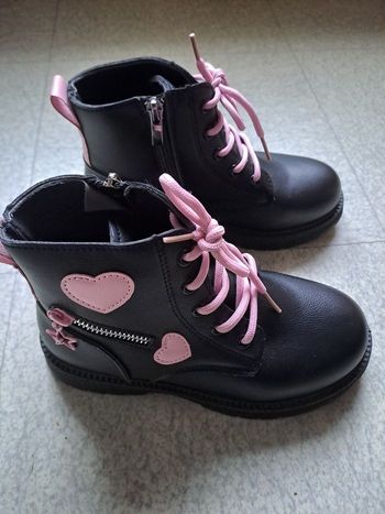 Bottine fille noire et rose / P. 35 / NEUVE