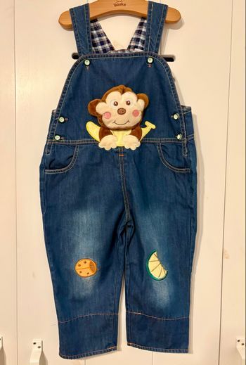 salopette fille ou garçon en jean léger 90 cm