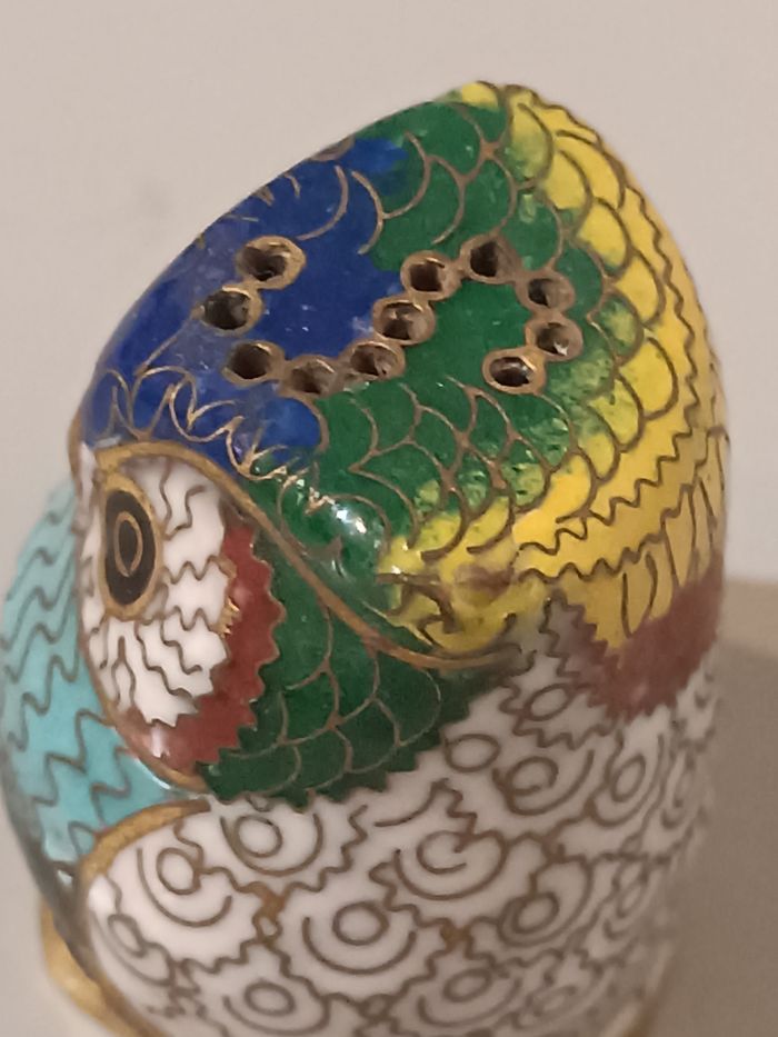 Salière chouette cloisonnée - photo numéro 4