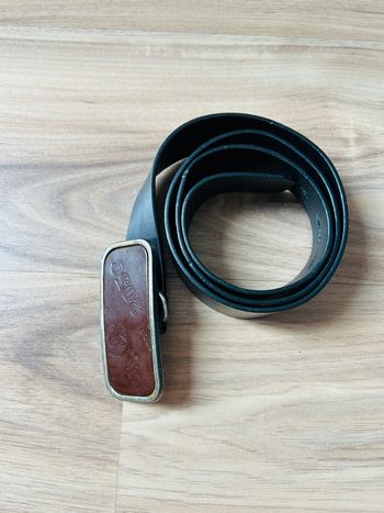 Ceinture noire en Cuir avec Boucle Homme Taille 105/42