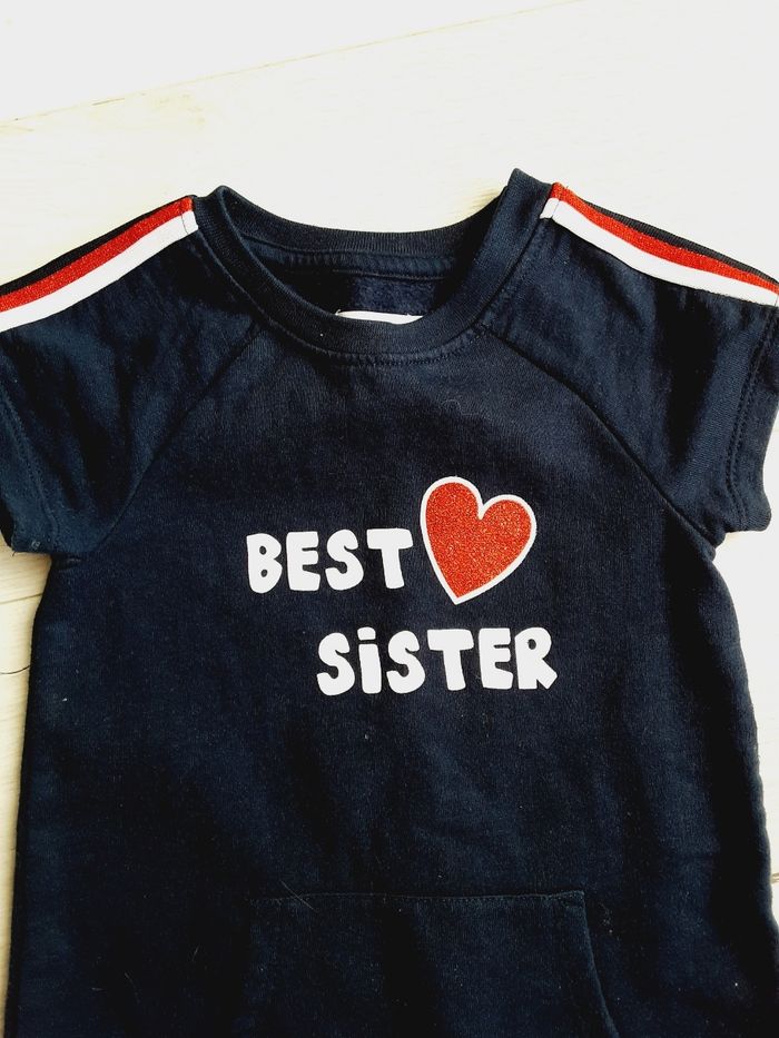 Vêtement fille robe marine cœur Best Sister Okaïdi 3 ans - photo numéro 3