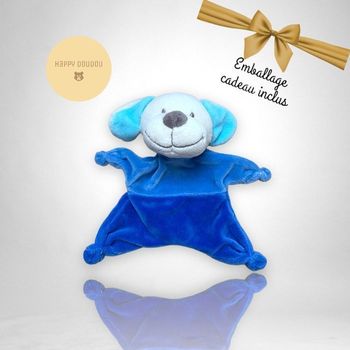 Peluche Doudou Chien bleu plat Nicotoy DP153