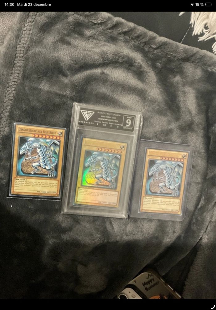Carte rare Yu Gi oh 1st édition dragon blanc aux yeux bleue gradée chez getgraded - photo numéro 2