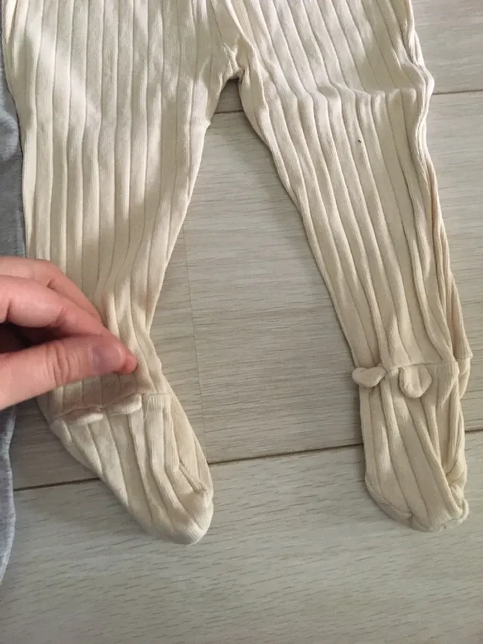 Lot 2 pantalons fins / leggings vertbaudet 9 mois - photo numéro 3