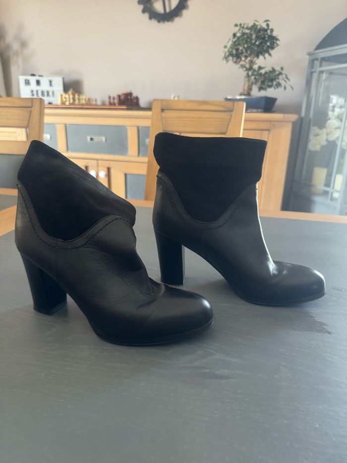 Bottines André cuir noir taille 38 - photo numéro 5