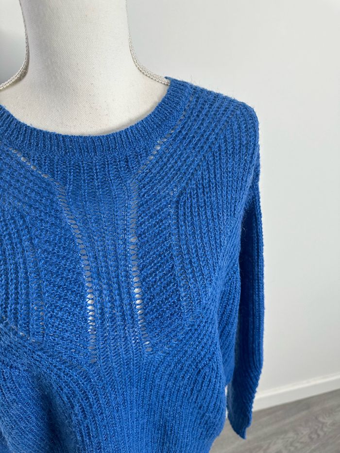 Pull en maille bleu roi lien dans le dos Ichi T34 XS - photo numéro 3