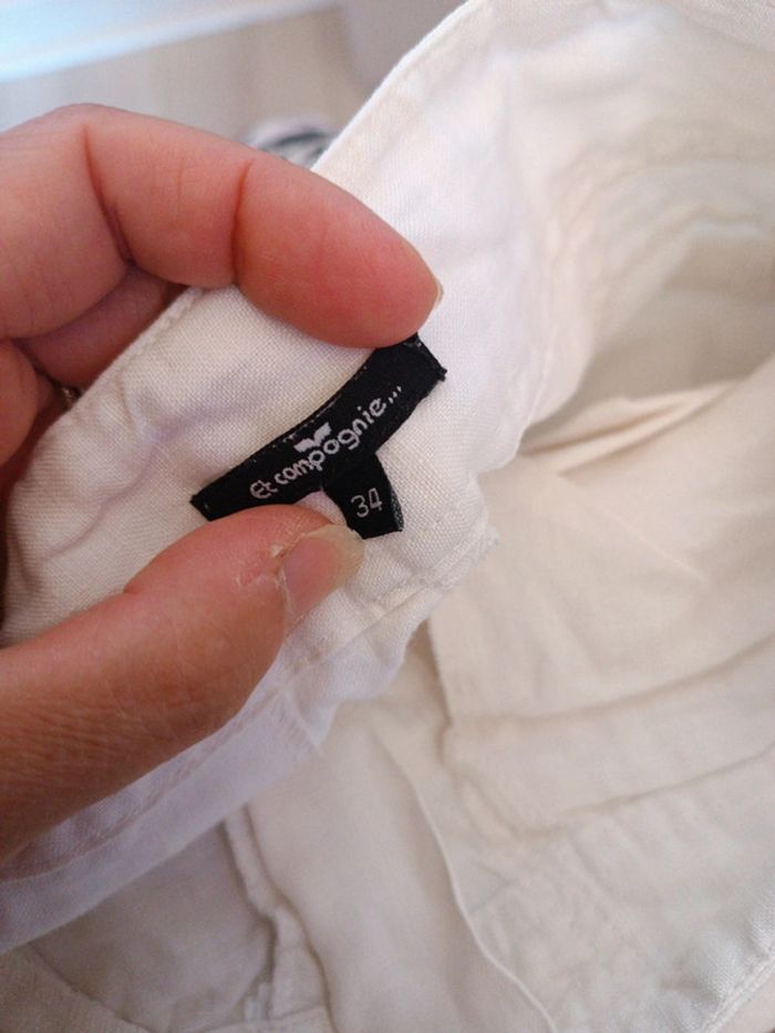 Pantalon lin blanc 34 - photo numéro 7