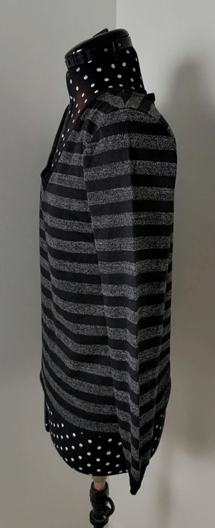 Pull léger rayures noir gris Taille S It Hippie - photo numéro 6