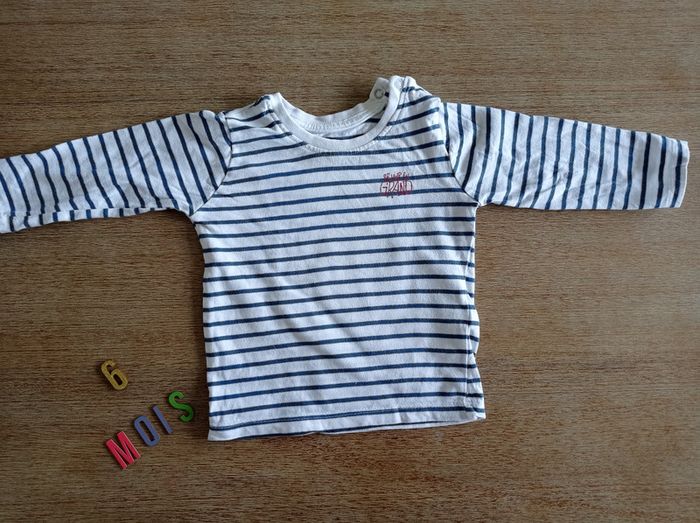 Tee shirt manches longues rayé 6 mois