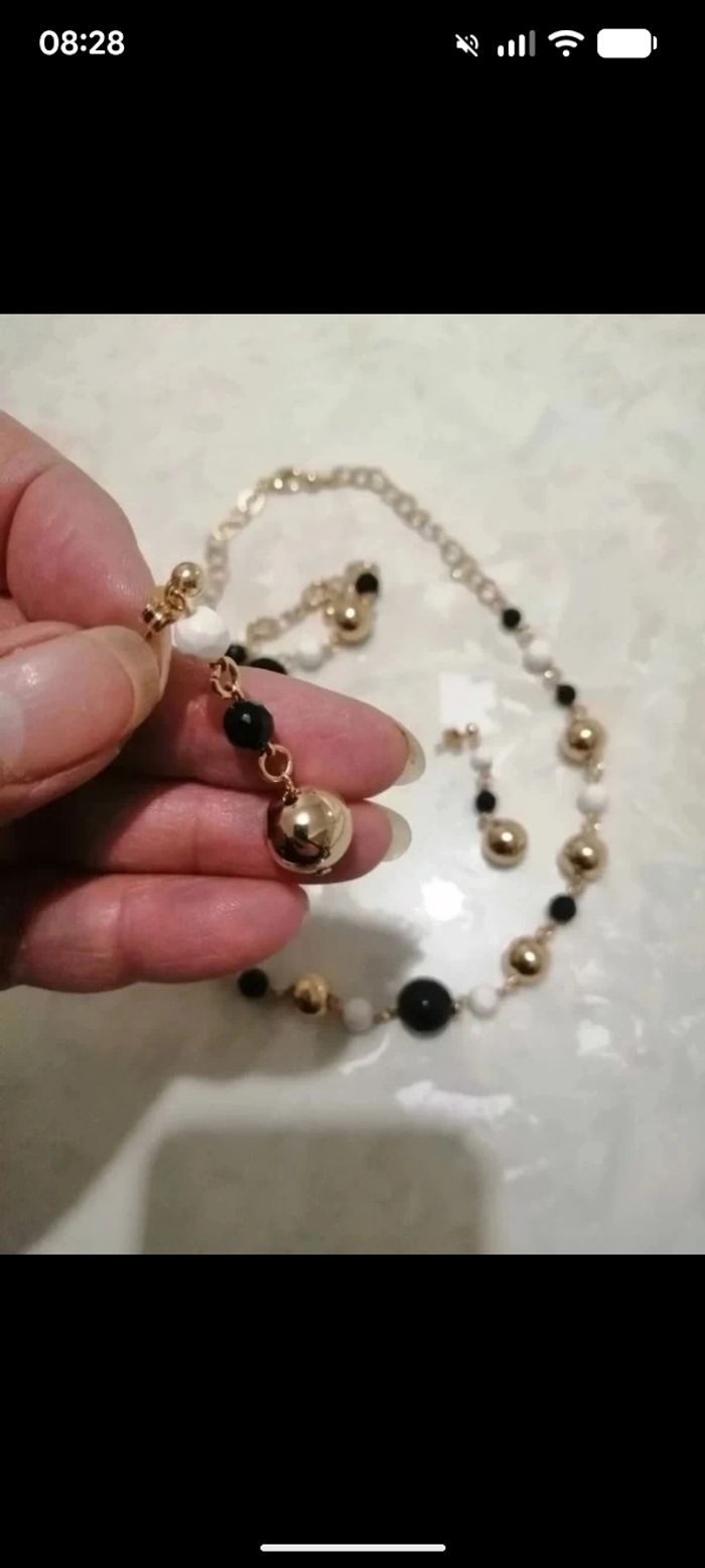 Magnifique parure vintage complète en plaqué or et perles. - photo numéro 8