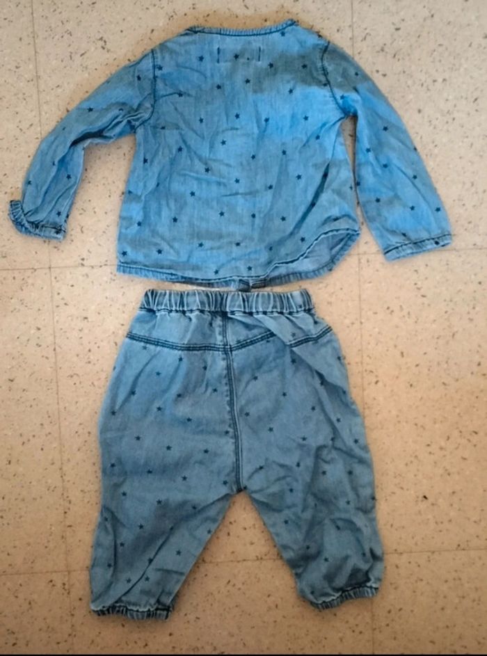 Ensemble en denim Zara 6-9 mois - photo numéro 3