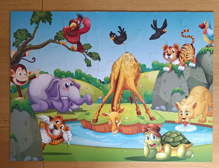 Xl Puzzle de sol "La vie dans la jungle" 35 pièces 3 ans + - photo numéro 4