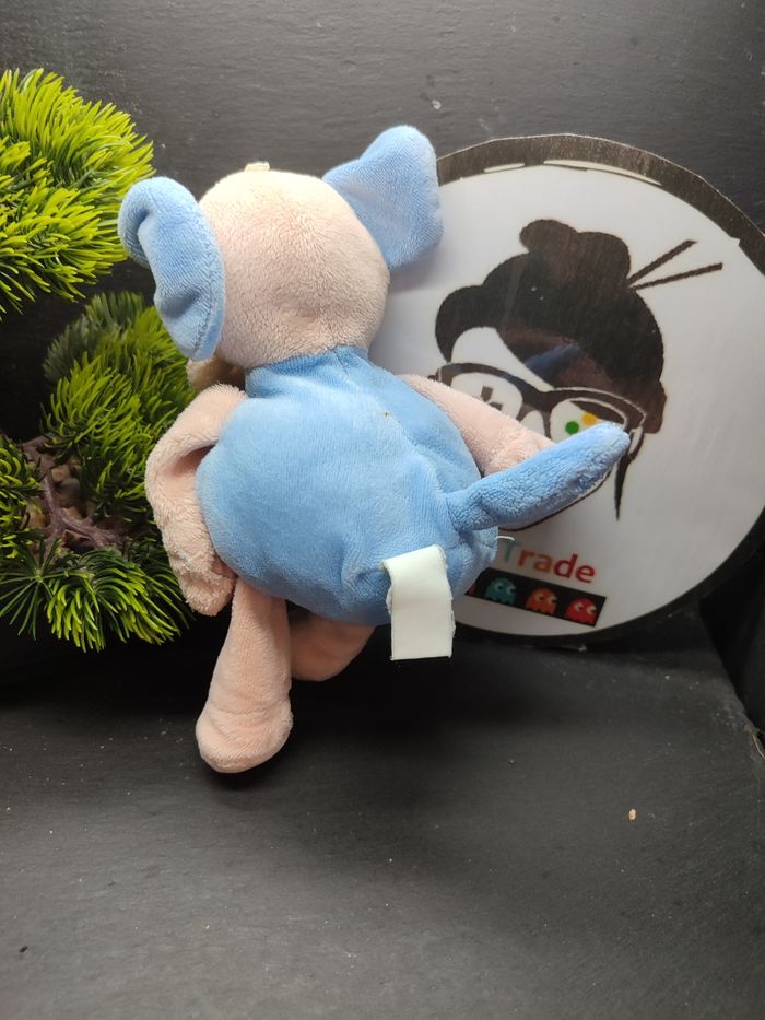 doudou peluche les bébés d'elyséa éléphant bleu rose hélicoptère nuage flor albi sabadell - photo numéro 2