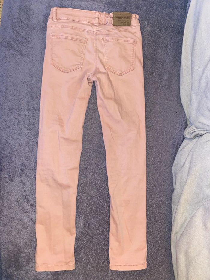Pantalon jean rose vertbaudet 9 ans fille slim - photo numéro 4