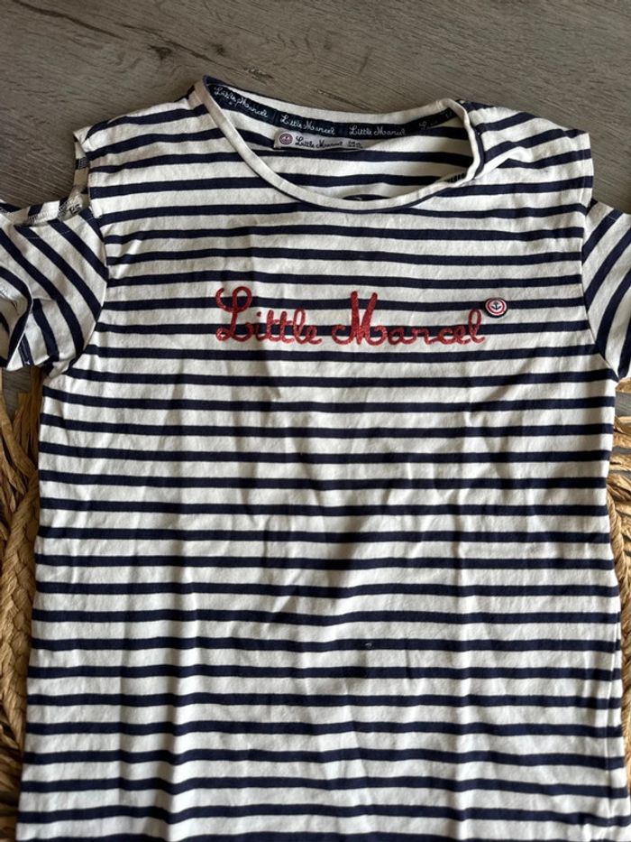 TEE shirt marinière 14 ans fille little marcel - photo numéro 2
