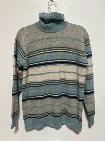 Magnifique pull over col roulé à rayures • taille M • Springfield • 100% laine