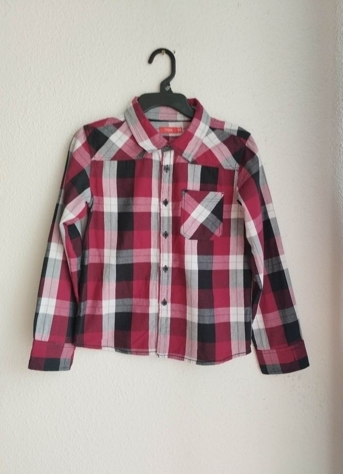 Chemise à carreaux manches longues