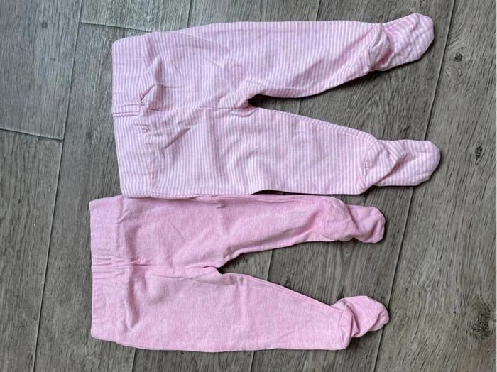 Lot 2 legging avec pieds, pantalon avec pieds naissance rose Zeeman - photo numéro 4