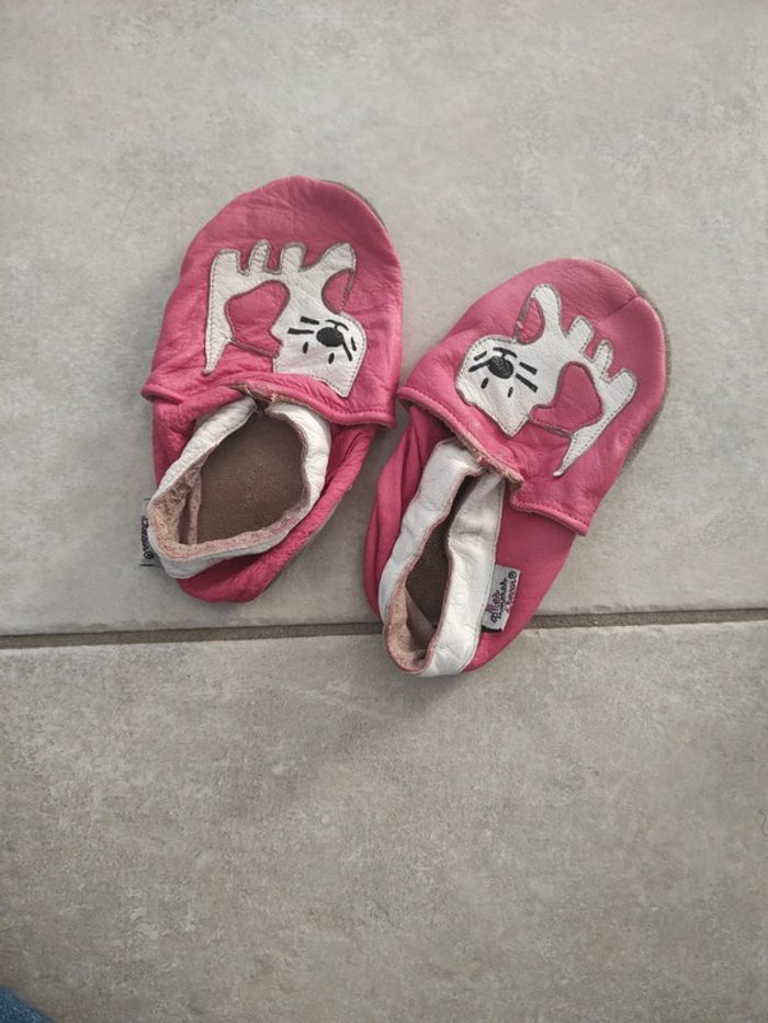 Chaussons mes pommes d'amour en cuir