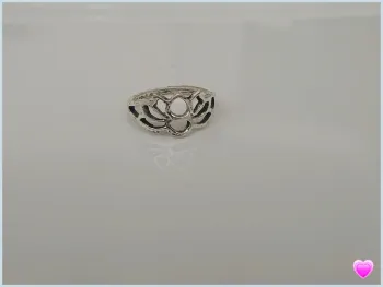 Bague argentée tendance en acier inoxydable