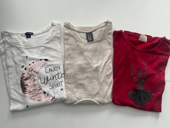 Lot 3 hauts manches longues fille 11–12 ans Kiabi Zara