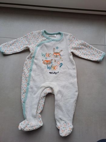 Pyjama velours renard 3M Orchestra - TBE