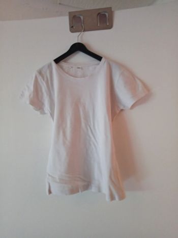Tee-shirt manches courtes blanc.  Zeeman 11 ans