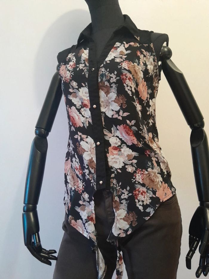 Top débardeur en transparence dentelle en mèche taille m - photo numéro 7